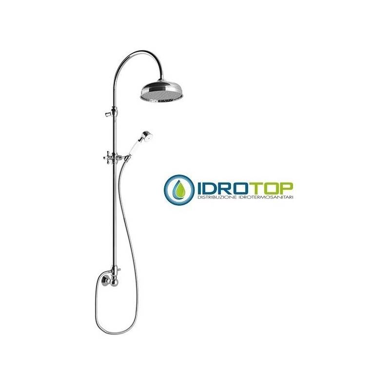 Colonna Doccia Soffione 20cm e Presa D'acqua a Muro CLASSIC Oro Ponsi 