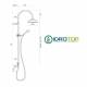 Colonna Doccia Soffione 20cm e Presa D'acqua a Muro CLASSIC Oro Ponsi 