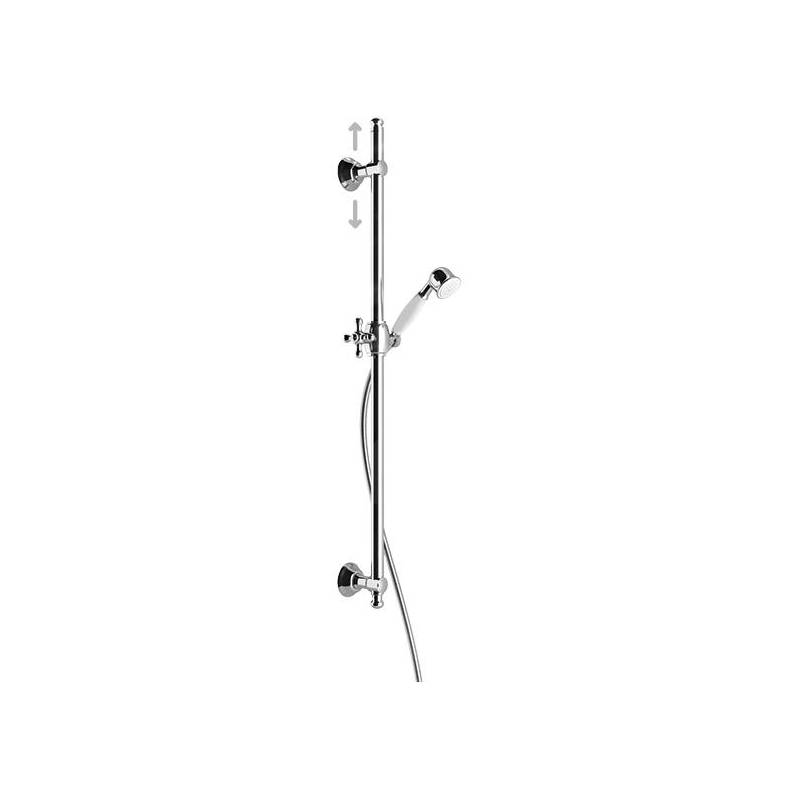 Asta Doccia OTTONE LUC.NATURALE con Doccetta,Supporto e flessibile cm150 CLASSIC Ottone lucido naturale Ponsi 