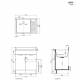 Lavatoio LINDO 75X50,asse in legno,sifone,vasca in Abs metacrilato,senza cesto BIANCO Colavene