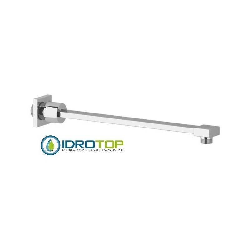 Braccio Doccia Rettangolare 25cm in Ottone Cromato Ponsi 