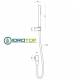 Presa d'Acqua Doccia STICK Tonda in Ottone con flessibile Cromato Ponsi 