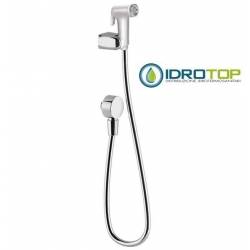 Presa d'acqua in Ottone Cromato con supporto Orientabile+flessibile+doccetta Sanitaria Ponsi 