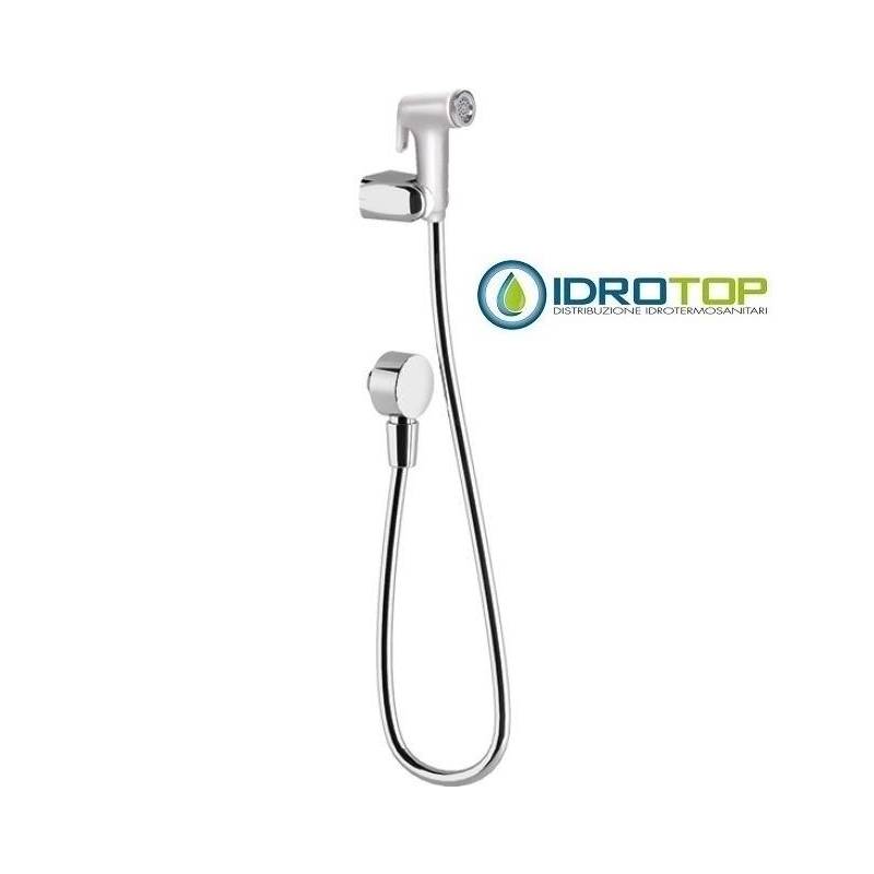 Presa d'acqua in Ottone Cromato con supporto Orientabile+flessibile+doccetta Sanitaria Ponsi 