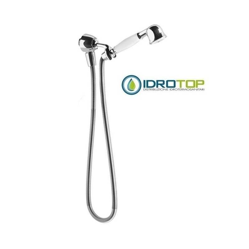 Supporto doccia in Ottone Lucido+presa d'acqua+flessibile e doccetta  Classic Ponsi 