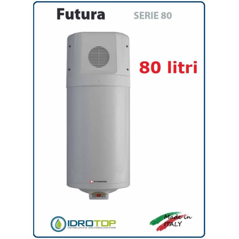 Scaldacqua  Futura 080 - 80L a Pompa di Calore Aria-Acqua in Acciaio Vetroporcellanata Styleboiler 
