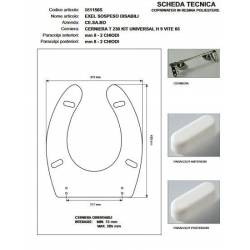 Copriwater EXCEL SOSPESA Cesabo Bianco con cerniera Cromo 