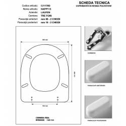 Copriwater HAPPY D.-STARCK ED. Bianco Cerniera Cromo-Duravit 