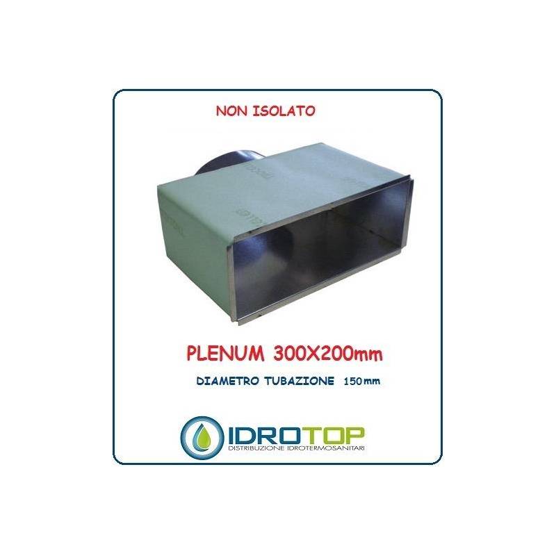 Plenum per Bocchette 300x200mm d.150 x NOVA A- in Lamiera Zincata
