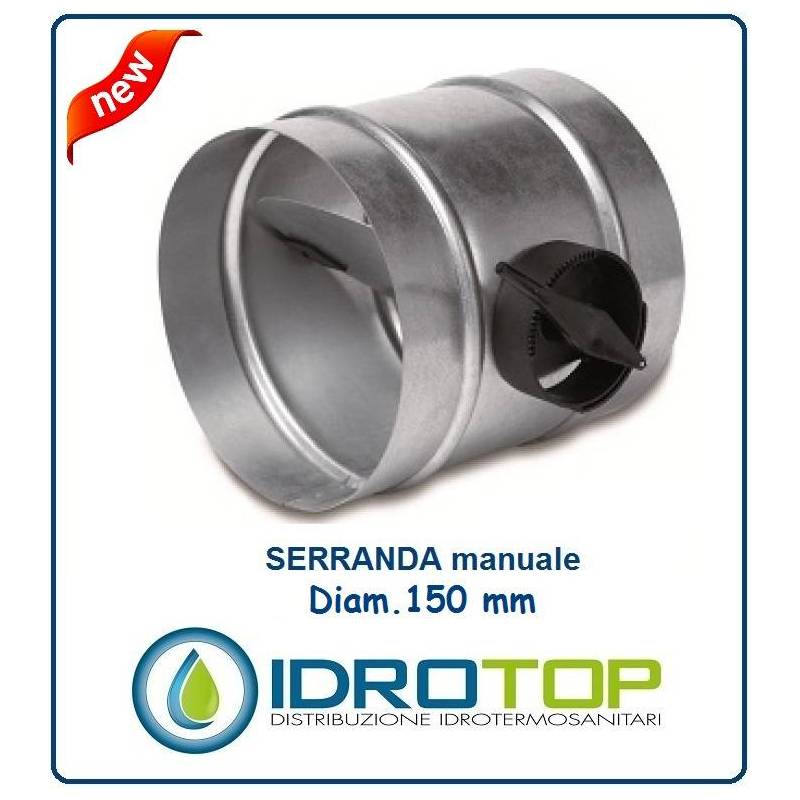 Serranda di Chiusura diam.150 mm Regola l'aria nella condotto o nella tubazione Flessibile