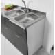 Mobile sottolavello 120 per cucina doppia anta abbinabile al lavello inox in tre colori  