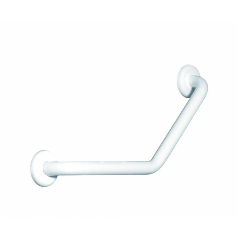 Corrimano Angolare a 45' in accaio INOX completo di piastre e ghiere  BIANCO K design 