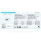 Corrimano Rigato in plastica completo di piastre e ghiere coprivite ABS BIANCO K design 