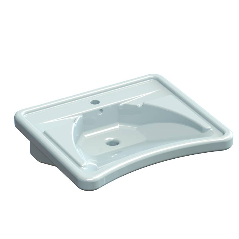 Lavabo Ergonomico in CERAMICA BIANCA con poggia-gomiti e parte frontale concava per agevolarne l'utilizzo BIANCO K design 
