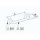 Corrimano Lineare in acciaio INOX lucido completo di piastre di fissaggio in acciaio inox e ghiere coprivite INOX K design 