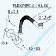 Scarico Flessibile regolabile in altezza composto da sifone in polipropilene,tubo flessibile in PVC e gomito BIANCO K design 