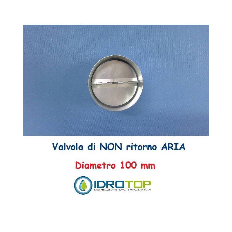 Valvola d.100 di NON RITORNO ARIA per le Tubazioni flessibili e rigide Aria Calda e Fredda