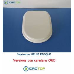 Copriwater Cesame  BELLE EPOQUE BIANCO Cerniera Oro-Sedile-Asse Wc