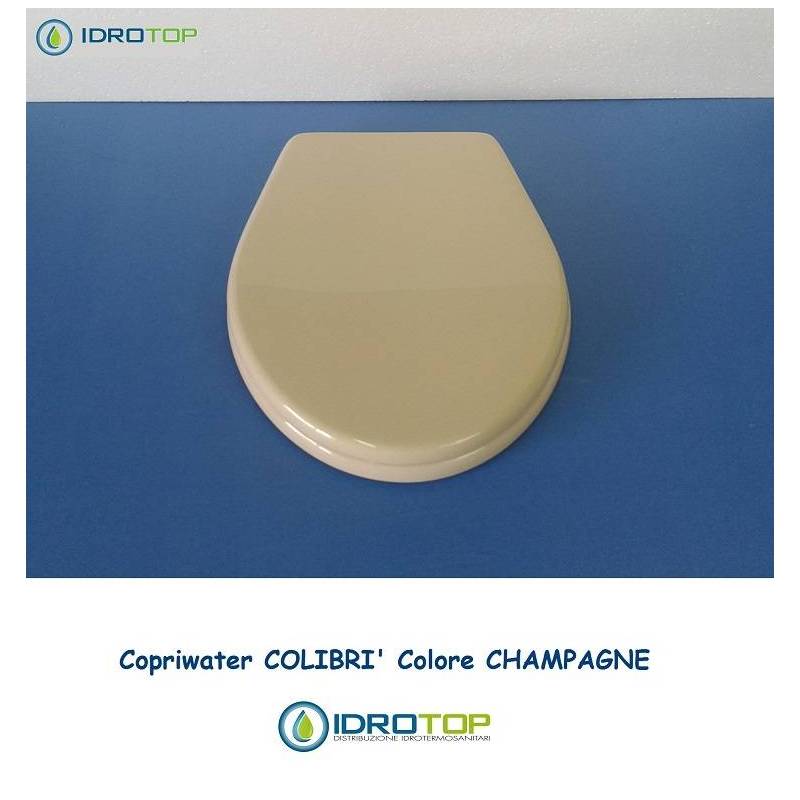 Copriwater Pozzi Ginori COLIBRI' CHAMPAGNE Cerniera Cromo-Sedile-Asse Wc 