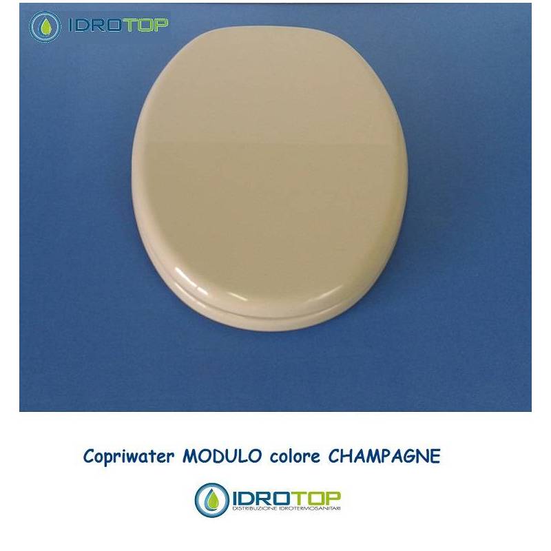 Copriwater Pozzi Ginori MODULO CHAMPAGNE   Cerniera Cromo-Sedile-Asse Wc 