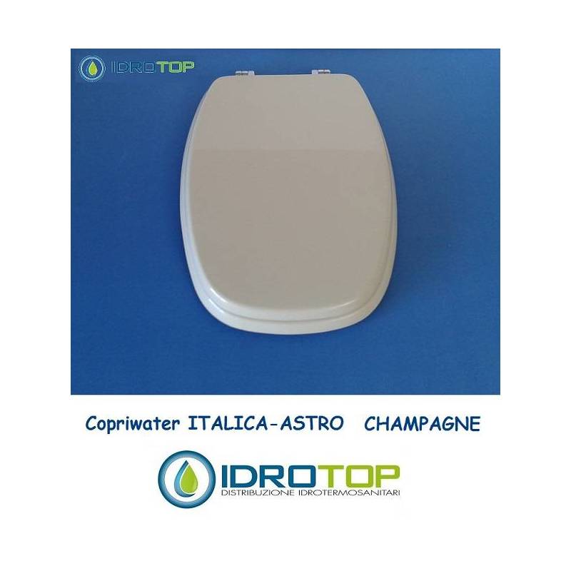 Copriwater Pozzi Ginori ITALICA  ASTRO CHAMPAGNE   Cerniera Cromo-Sedile-Asse Wc 