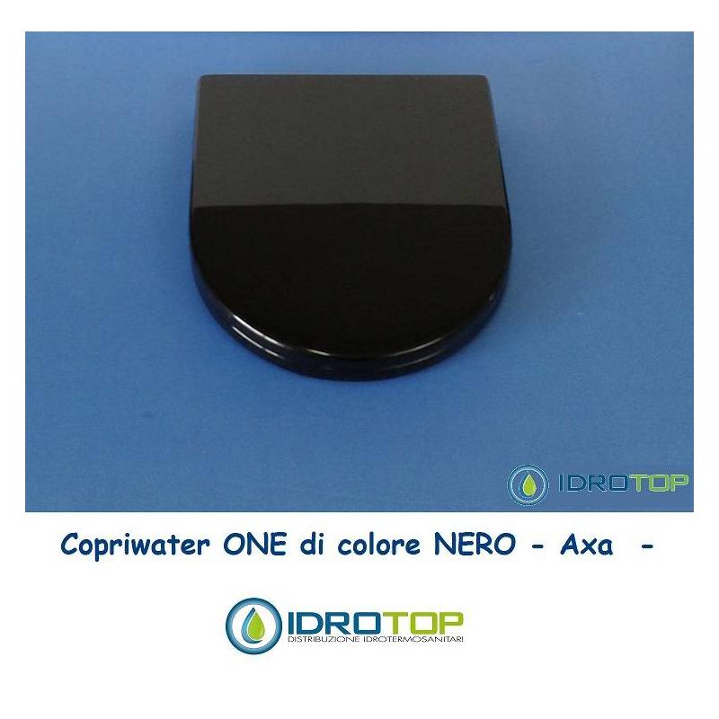 Copriwater AXA Modello ONE Colore Nero con Cerniera Cromo 