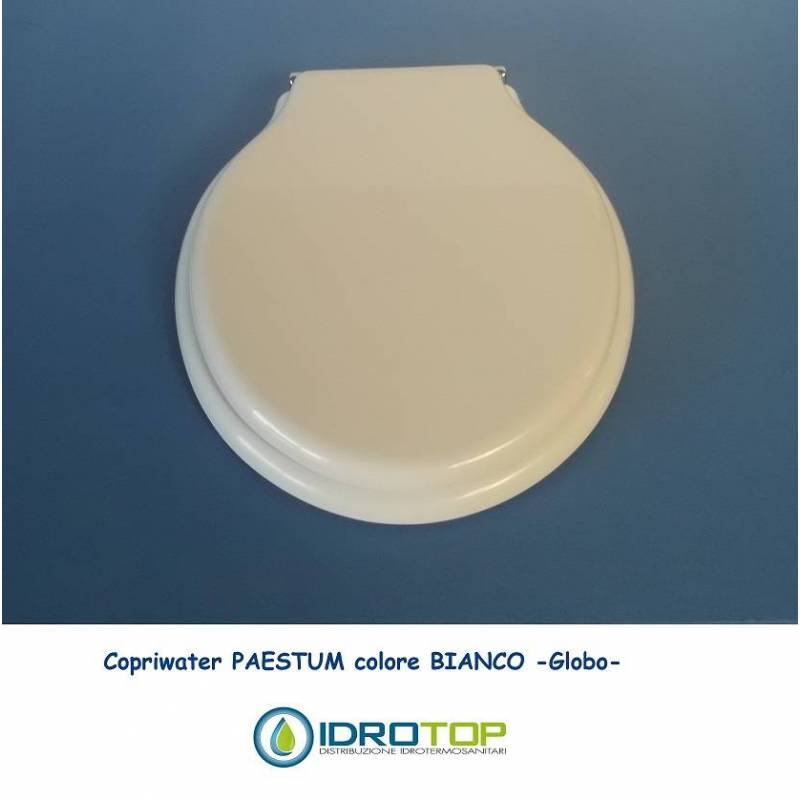 Copriwater Globo PAESTUM BIANCO Cerniera Cromo-Sedile-Asse