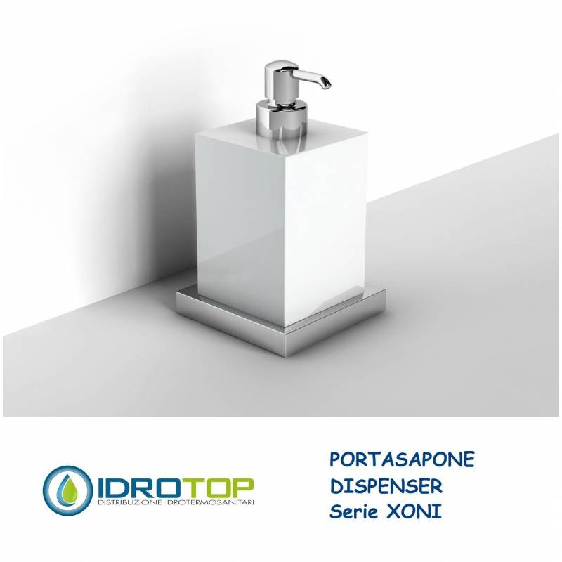 Portasapone con Dispenser XONI in Ceramica particolari Cromo Ibb XO21D 