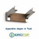 Appendino Doppio 9cm in Legno Teak Naturale finitura Acciaio Inox Lucido Ibb NA08 