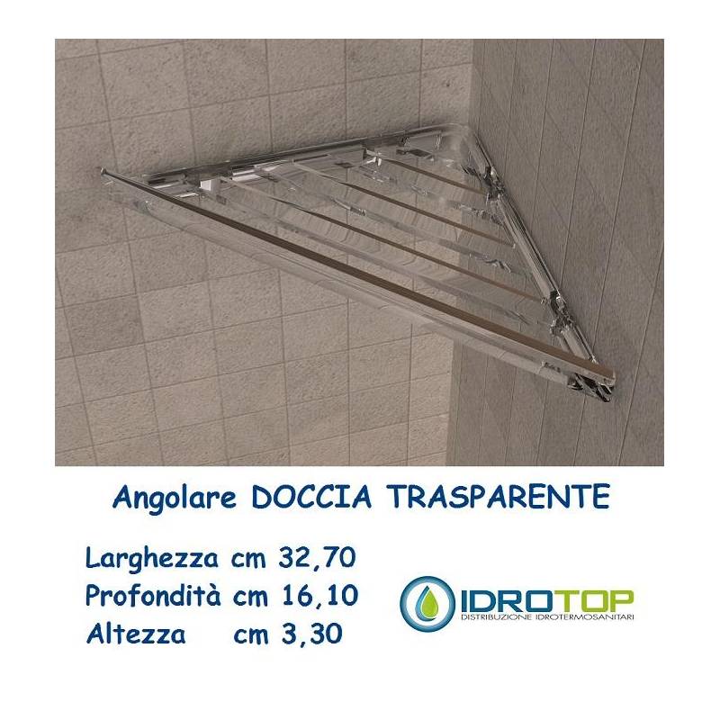 Portasapone per Doccia in ABS Angolare ad Incollo a lamelle Trasparente Ibb BX83trs 