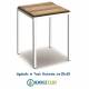 Sgabello quadrato 35 cm in Legno Teak Naturale finitura Acciaio Inox Lucido Ibb NA92 