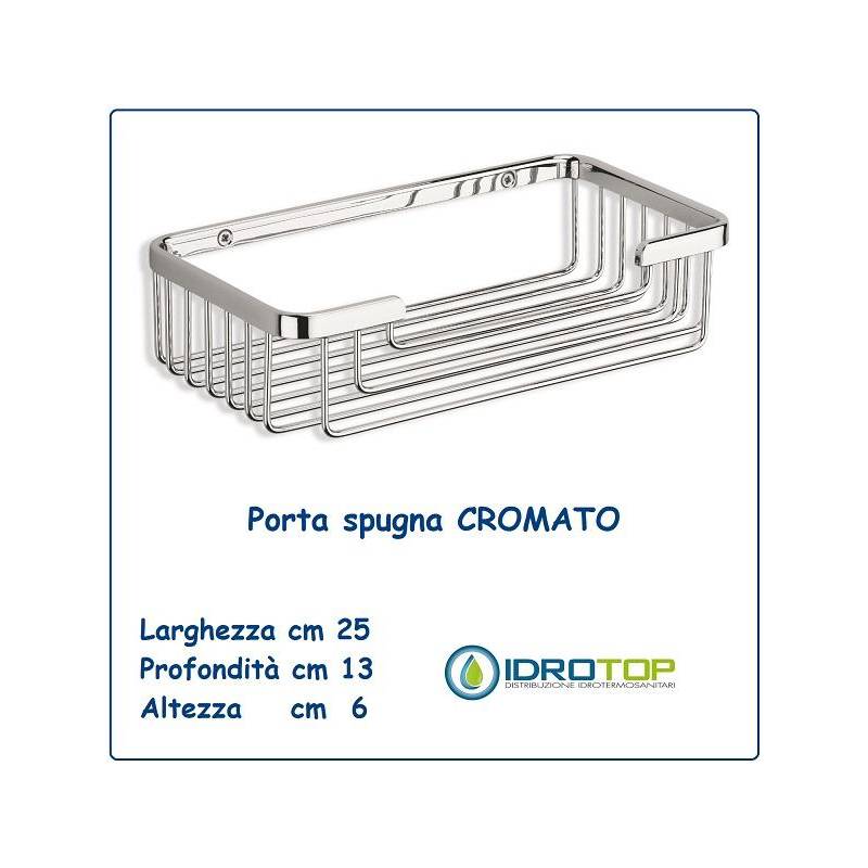 Portaspugna-Portasapone per Doccia 25x13 Rettangolare Cromato Ibb GH77 