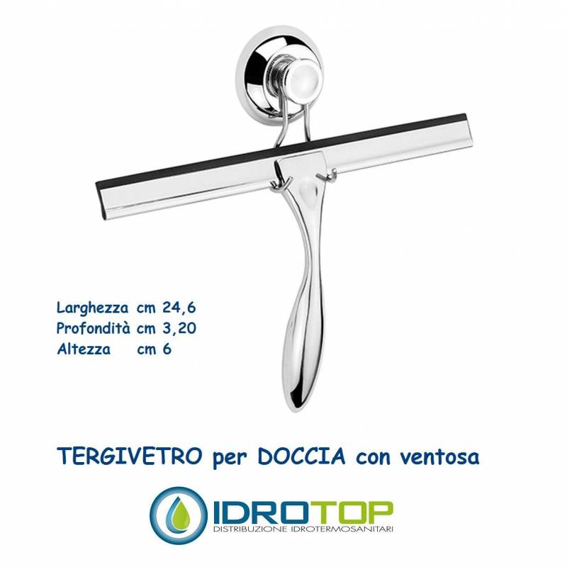 Tergivetro per Doccia completo di Supporto Cromato con Ventosa Ibb AV75 