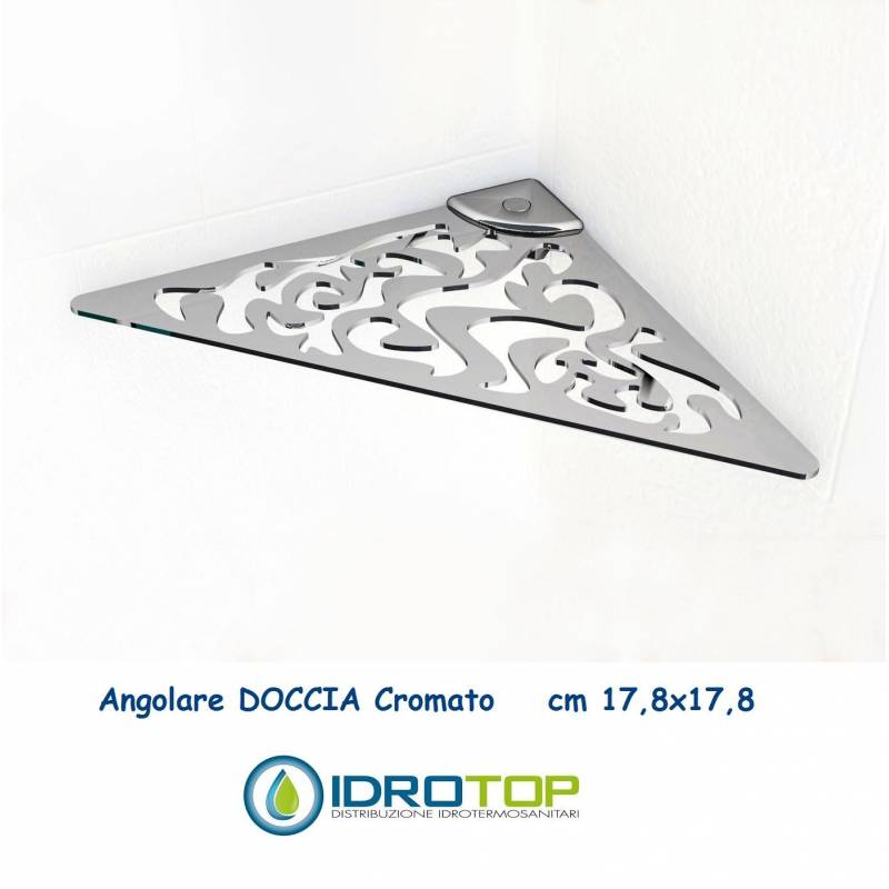 Portasapone per Doccia in ABS Angolare Damascato con viti e lamelle  Cromate Ibb PT006 