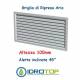 Griglie Altezza 100mm di Ripresa Aria in Alluminio con Alette Oblique fisse