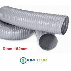 Flexible Tube diam. 152 PVC Extendible for 10 mt for Conditioning and Ventilation