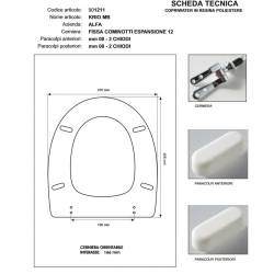 Copriwater Alfa KRIO MB BIANCO Cerniera Rallentata Soft Close Cromo-Sedile-Asse Wc