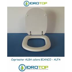 Copriwater Alfa ALBA BIANCO Cerniera Rallentata Soft Close Cromo-Sedile-Asse Wc