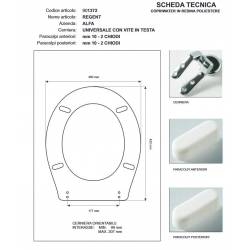 Copriwater Alfa REGENT BIANCO Cerniera Rallentata Soft Close Cromo-Sedile-Asse Wc