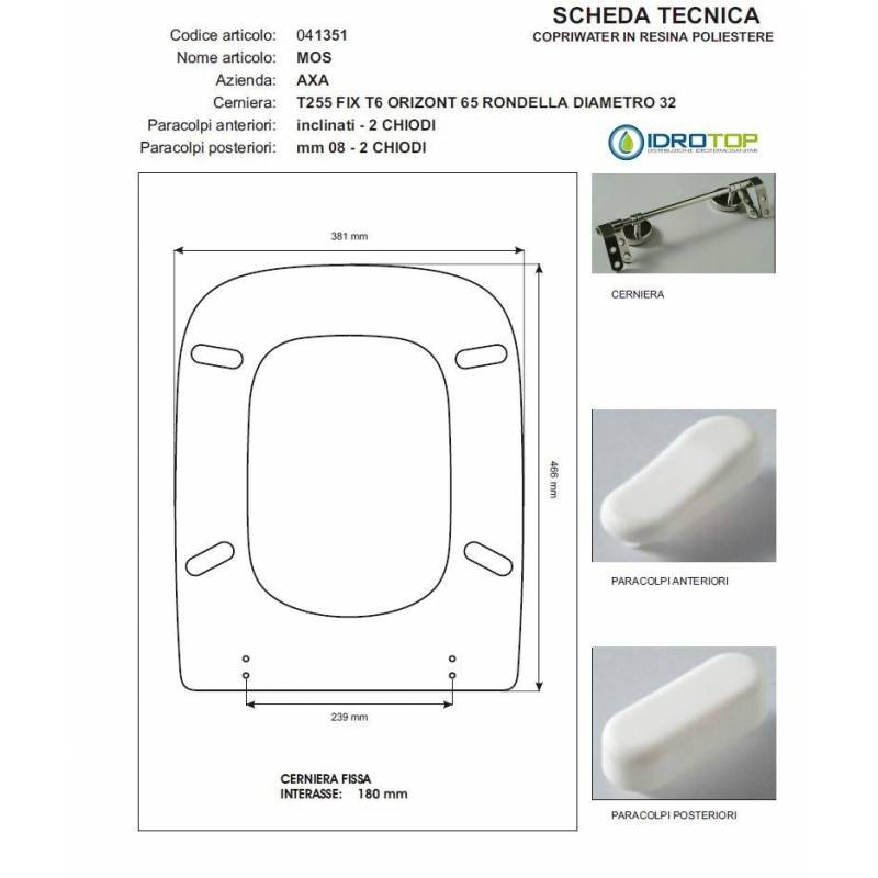 Copriwater MOS AXA Miele Cerniera Rallentata Soft Close Cromo