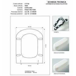 Copriwater Catalano VISA BIANCO  Cromo-Sedile-Asse Wc Cerniera Rallentata Soft Close