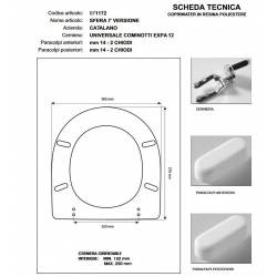 Copriwater Catalano SFERA 1'versione BIANCO Cromo-Sedile-Asse Wc Cerniera Rallentata Soft Close