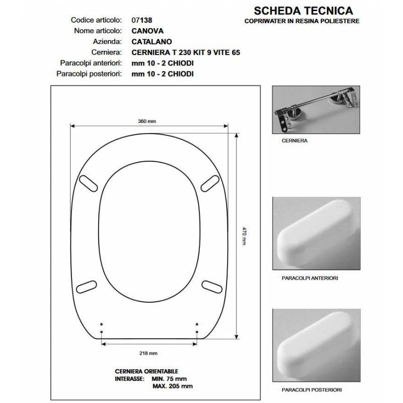 Copriwater Catalano CANOVA ROSA SUSSURRATO  Cromo-Sedile-Asse Wc