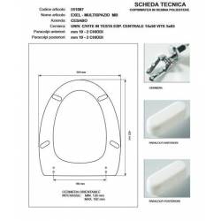 Copriwater EXCEL MULTISPAZIO MB Cesabo Bianco con cerniera Rallentata Soft Close Cromo