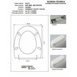 Copriwater EXCEL MINI MULTISPAZIO Cesabo Bianco con cerniera Rallentata Soft Close Cromo