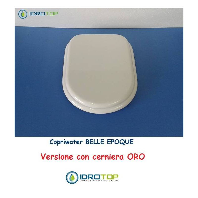 Copriwater Cesame  BELLE EPOQUE BIANCO Cerniera Oro-Sedile-Asse Wc