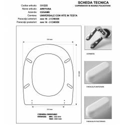 Copriwater Cesame  ARETUSA CHAMPAGNE  Cerniera Rallentata Soft Close Cromo-Sedile-Asse Wc