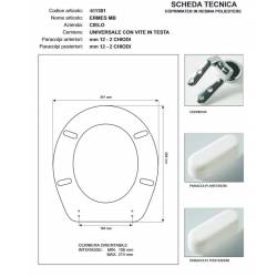 Copriwater Cielo HERMES MB BIANCO Cerniera Rallentata Soft Close Cromo-Sedile-Asse Wc