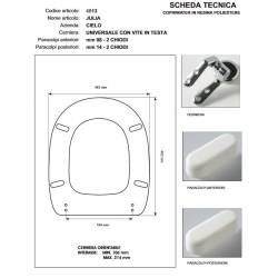 Copriwater Cielo JULIA BIANCO Cerniera Rallentata Soft Close Cromo-Sedile-Asse Wc