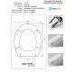 Copriwater PAOLINA Disegno Ceramica Nero Cerniera Rallentata Soft Close Cromo